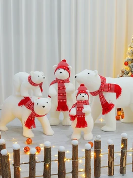 Рождественское украшение, подарок, белый медведь, снеговик, Рождественская елка, декорация для сцены, окно