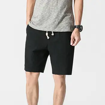 Повседневные мужские короткие брюки Большого размера, однотонная мужская короткая летняя мужская одежда Изображение 2