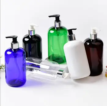 пластиковая ПЭТ-бутылка объемом 500 мл, золотисто-серебристый лосьон/эмульсия/шампунь/лосьон для тела, эссенция для шампуня, тонер для ухода за кожей, косметическая упаковка Изображение 2