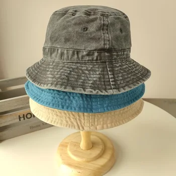 Очень большие шляпы-ведра XXL для мужчин и женщин с большой головкой, негабаритные Хлопчатобумажные Винтажные рыболовные шапки, промытые Камнем, Бесплатная доставка Изображение 2