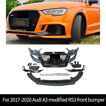 Для 2017-2020 Audi A3 модифицированный внешний вид RS3 комплект переднего бампера кузова, аксессуары для автомобильного диффузора