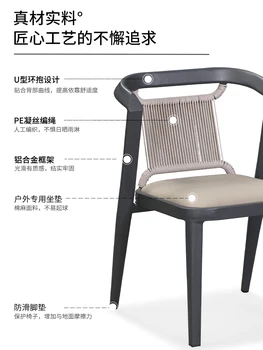 Изделие может быть изготовлено по индивидуальному заказу.Столы и стулья во внутреннем дворе, чайные столики и стулья на открытом воздухе, сады на террасе, кресло для отдыха на открытом воздухе Изображение 2