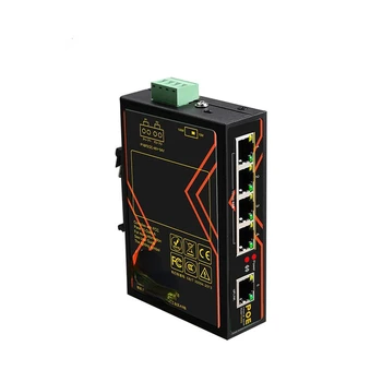 Коммутатор POE с 5 портами, 10/100 Мбит/с, промышленный коммутатор Fast Ethernet на DIN-рейке, сетевой коммутатор 48 В 65 Вт, промышленный 802.3AF/AT