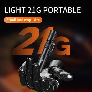 Фонарик SuperFire edc, портативный 21G светодиодный мини-фонарик, используйте батарейку AAA для кемпинга с зажимом из нержавеющей стали L28 для самообороны Изображение 2