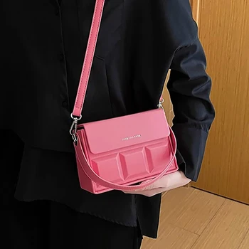Женская сумка для мобильного телефона Y2K через плечо, модная и универсальная роскошная дизайнерская квадратная розовая сумка, уличные сумки на плечо Kawaii