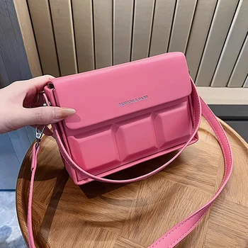 Женская сумка для мобильного телефона Y2K через плечо, модная и универсальная роскошная дизайнерская квадратная розовая сумка, уличные сумки на плечо Kawaii Изображение 2
