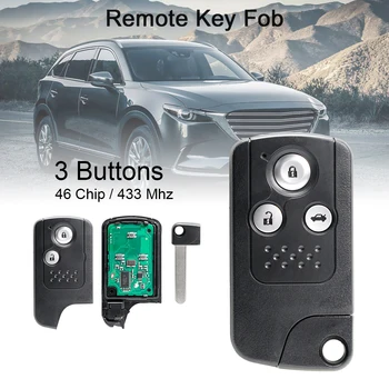 433 МГц 3 Кнопки Дистанционного Автомобильного Ключа ID46 Замена Чипа Автомобильный Ключ для Honda CRV Accord Civic Odyssey Система Бесключевого Входа Изображение 2
