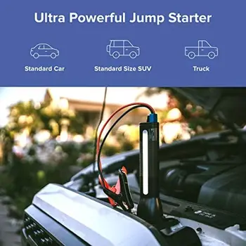 Фонарик - перезаряжаемый литиевый фонарик с автомобильным пусковым устройством и зарядным устройством для телефона - Светодиодный фонарик, USB-порт для зарядного устройства Изображение 2