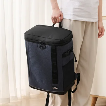 Герметичный рюкзак-холодильник для льда, Многоразовый Водонепроницаемый Изолированный ланч-кулер, сумка для книг, Большая мягкая термосумка для пикника, кемпинга, пляжа Изображение 2