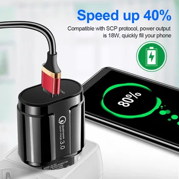 10 Шт Быстрая Зарядка QC 3,0 USB Зарядное Устройство США ЕС Зарядное Устройство Для мобильного телефона Настенный Адаптер Быстрой Зарядки Для iPhone Samsung Xiaomi Изображение 2