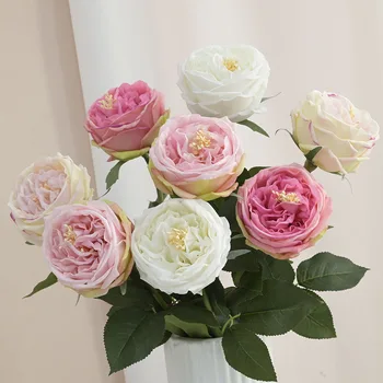 Фон для украшения стола, имитация свадьбы, Ощущение цветка, Увлажняющий Букет Austin Rose Ins Wind, Завивка Чайной розы Дома Изображение 2