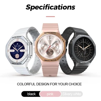 Наружные Умные Часы, Женские Модные Дизайнерские Спортивные Смарт-часы, HD Полноэкранный 24-часовой мониторинг состояния здоровья, Вызов по Bluetooth