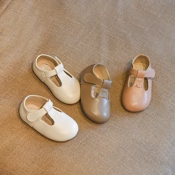 2023 Весенние туфли Маленькой принцессы Для маленьких девочек; тонкие туфли для малышей 1-3 лет; Кожаная обувь для малышей; однотонная