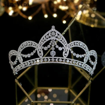 JaneVini 2020 Роскошные Европейские Свадебные короны и диадемы из серебра и хрусталя, Блестящая Корона Принцессы, Женские украшения, Аксессуары для волос