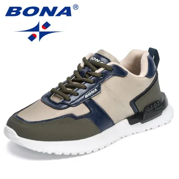 BONA / Новинка 2023, Дизайнерская Мужская Обувь для отдыха, Zapatillas Hombre, Дышащие Модные Кроссовки на плоской Подошве со Шнуровкой, Мужская Удобная Уличная Обувь