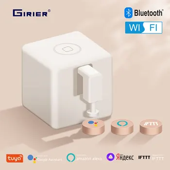 GIRIER Smart Bluetooth Fingerbot Plus Беспроводной переключатель Кнопка Толкатель Работает Alexa Alice Привет, Google Siri Поддержка IFTTT Требуется концентратор