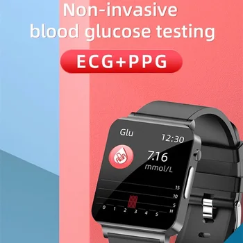 Смарт-часы KS03 Неинвазивный мониторинг уровня глюкозы в крови Сердечного ритма Температуры тела Фитнес-трекер Мужские женские часы для Xiaomi Изображение 2