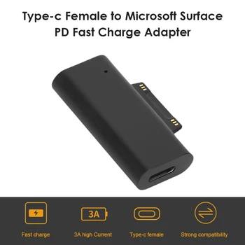 Для Microsoft Surface Pro 3-6 Go USB C PD, штекер для быстрой зарядки, конвертер для Surface Book, разъем USB Type C, женский адаптер, Новый