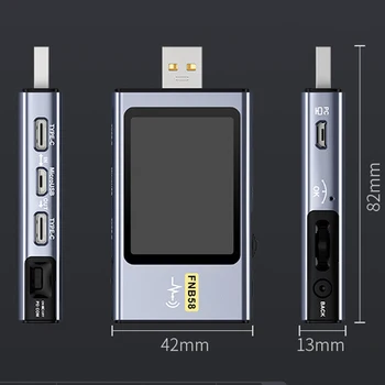 USB-тестер батареи FNB58, Вольтметр, Амперметр TYPE-C, Быстрое обнаружение заряда, измерение емкости триггера, измерение пульсаций