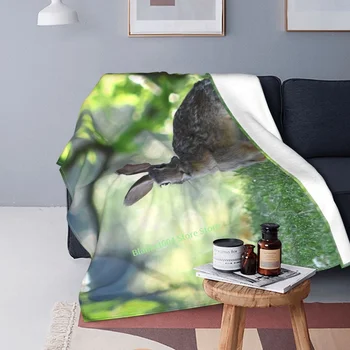 Одеяло для любителей кроликов, декоративное одеяло для спальни с 3D принтом, рождественский подарок для детей и взрослых Изображение 2