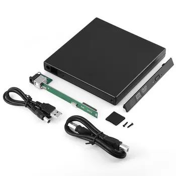 USB 2.0 12,7 мм SATA для ПК со скоростью 480 Мбит /с, настольный оптический привод ABS, чехол для ноутбука, мобильный диск, CD-ROM, Портативный DVD-корпус Для ноутбука