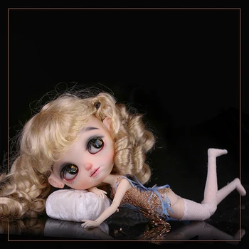 Парик куклы YESTARY BJD подходит для кукольных аксессуаров Размера Blythe, Парик из искусственного Мохера, двойной хвост, Челка, вьющиеся волосы, парик Изображение 2