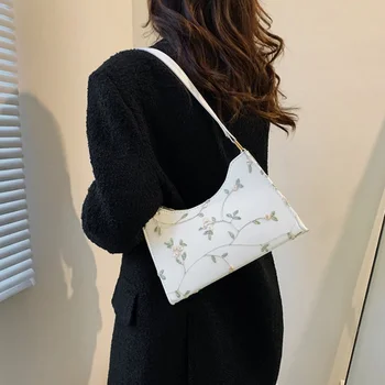Летняя Модная Женская сумка на плечо с кружевной строчкой, Персонализированная Модная Маленькая квадратная сумка из мягкой искусственной кожи подмышками