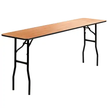 6-футовый Прямоугольный деревянный складной стол для тренировок / семинаров с гладкой столешницей с прозрачным покрытием Изображение 2