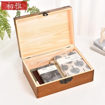 Ретро Коробка-Органайзер с замком из массива Дерева, Настольная коробка для хранения Мелочей, Маленькая коробка с паролем, Деревянная коробка для дома