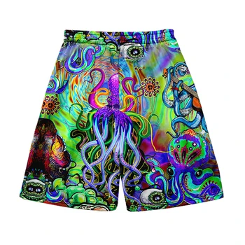 Гавайские пляжные шорты, мужская и женская одежда, повседневные шорты с цифровой 3D печатью, модные брюки для пары Изображение 2