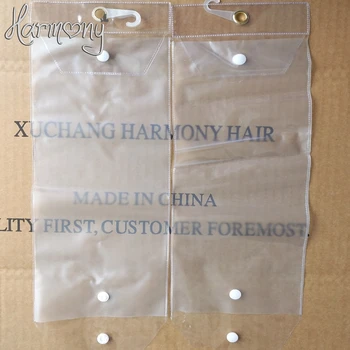 100 шт пластиковых пакетов ПВХ шириной 13 см для упаковки наращивания волос, прозрачные упаковочные пакеты с верхней вешалкой и нижней кнопкой
