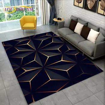 3D Абстрактный современный коврик с геометрической иллюзией, Коврик для гостиной, спальни, Декор для дивана, Коврик для детской игры, Нескользящий коврик для пола