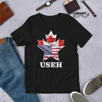 USEH, Канада, Кленовый лист, Америка, Винтажные футболки с принтом, Милые футболки с прививками динозавров, Унисекс, футболки Оверсайз