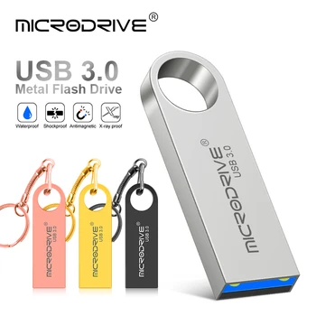 USB 3,0 Флэш-накопители 64 ГБ Серебристый Memory Stick Креативный Металлический Водонепроницаемый 16 ГБ Флеш-накопитель Черный Флешка 32 128 Г Розовый USB-диск Золотой