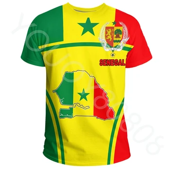 Новая толстовка Africa Zone, Одежда для мужчин и женщин, Новые повседневные Свободные футболки в уличном стиле с принтом Активного флага Сенегала, топы