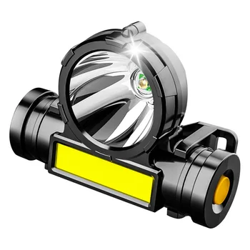Ультраяркая светодиодная фара XPE + COB, USB-Перезаряжаемая фара, 3 режима освещения, USB-Перезаряжаемая фара, Водонепроницаемый Налобный фонарь