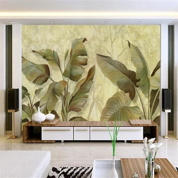 beibehang размер обои 3d стереоскопический банановый лист ТВ фон обои гостиная спальня фрески papel de parede infantil