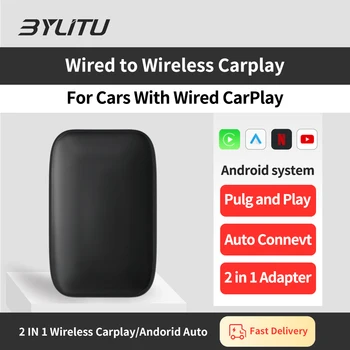 2023 НОВЫЙ Android Ai Box Проводной и беспроводной Адаптер CarPlay Auto для универсального автомобильного мультимедийного видеоплеера Netflix YouTube