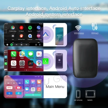 2023 НОВЫЙ Android Ai Box Проводной и беспроводной Адаптер CarPlay Auto для универсального автомобильного мультимедийного видеоплеера Netflix YouTube Изображение 2
