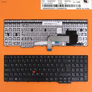 Британская Раскладка Новая Оригинальная Сменная Клавиатура для Ноутбука Lenovo Thinkpad E550 E550C E555 E560 E565 E560C Черного Цвета