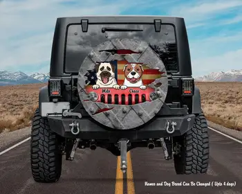 декор 4 июля, собаки и разрыв американского флага, Персонализированный чехол для запасного колеса, подарок ко Дню Независимости, чехол для шины с флагом США,