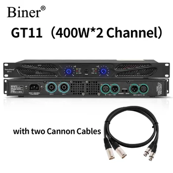 Biner GT11 2 канала 400 Вт * 2 Профессиональный цифровой усилитель мощности звука для сцены караоке Изображение 2