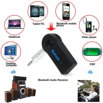 Беспроводной Bluetooth Музыкальный приемник Адаптер Аудио 3,5 мм Стерео A2DP Потоковая передача музыки Автомобильный комплект для автомобиля AUX IN Домашний динамик MP3 Изображение 2