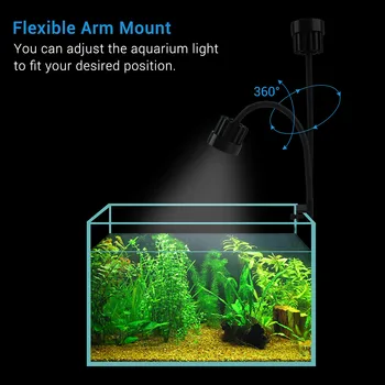 Светодиодный светильник для аквариума, прикрепляемый к прожектору, сенсорный выключатель, аквариумная отражающая лампа для аквариума с трехцветными температурами Изображение 2