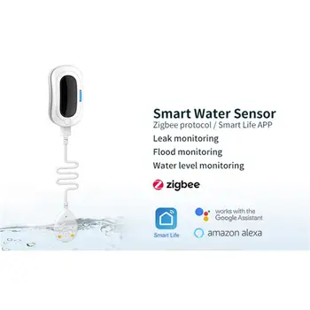 Tuya ZigBee3.0 Умный Датчик утечки воды Детектор утечки воды от наводнения Работает С Smart Life Alexa Google Smart Home Изображение 2