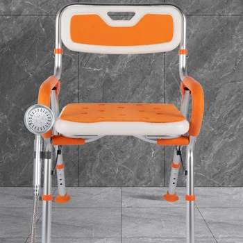 Стул для унитаза из алюминиевого сплава, стул для пожилых беременных, 4 регулировки передач, стул для купания, Прочный несущий стул для душа Изображение 2