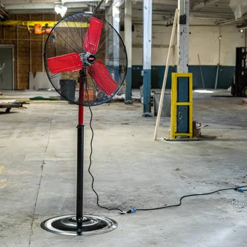 HAOYUNMA HT 24-дюймовый коммерческий и промышленный высокоскоростной вентилятор, красный и черный Электрический Вентилятор Изображение 2