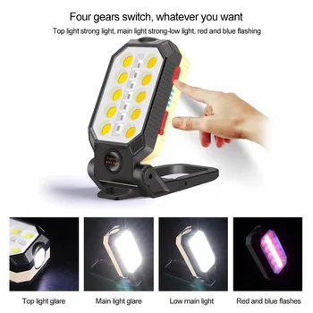 Мощные светодиодные фонари, USB Зарядка с магнитом, Ремонтный фонарь для аварийной рыбалки, Рабочий фонарь, Фонарь для кемпинга Изображение 2