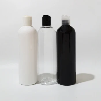 18шт 400 мл, Черный, Белый Прозрачный Пустой пластиковый контейнер, бутылка для путешествий для домашних животных С дисковой крышкой, Гель для душа, Шампунь, Бутылка для жидкого мыла