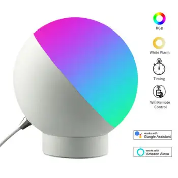 Настольная лампа Tuya Smart WiFi Беспроводное Управление Красочный Настольный ночник с регулируемой Яркостью Голосовое Управление Через Alexa Google Home Умный Дом